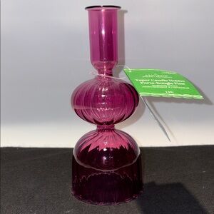 Ashland Pink Glass Taper Candle Holder